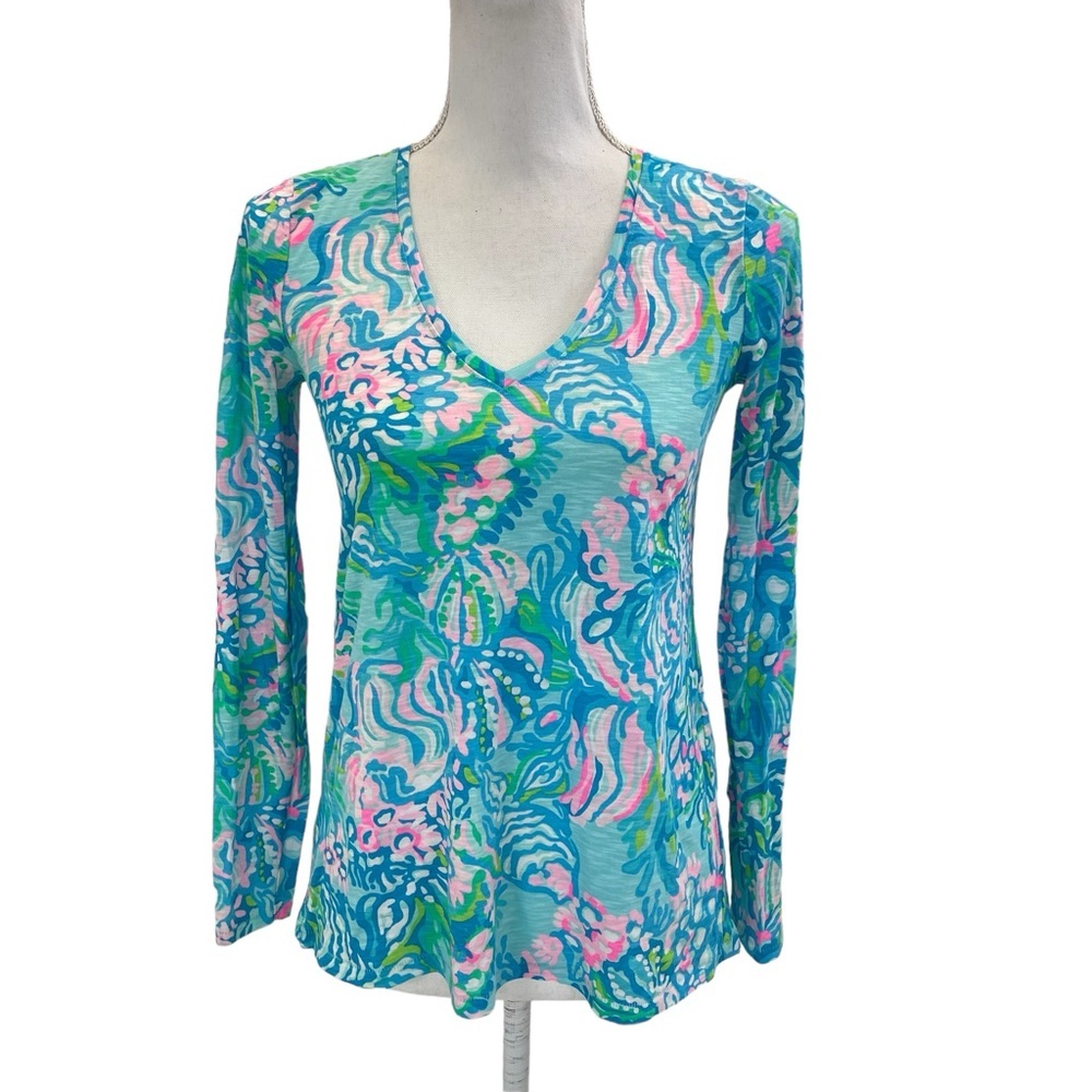 Lilly Pulitzer Top XXS Blue/Pink